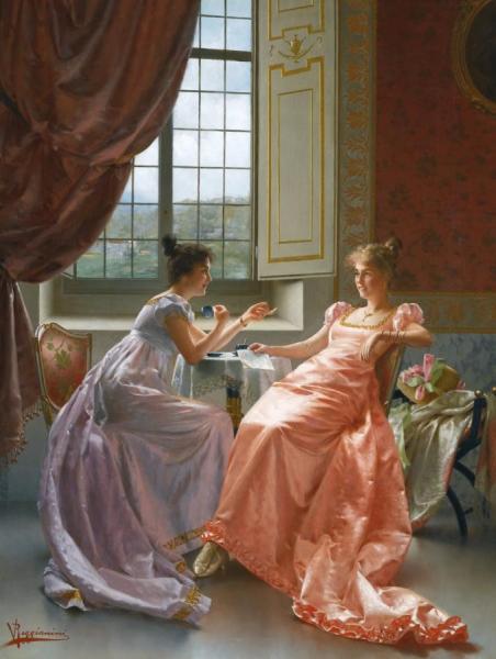 An Amusing Letter by Vittorio Reggianini Oil Painting Reproductions