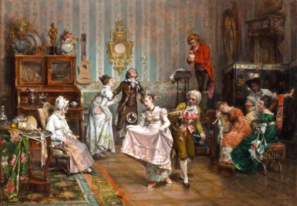 Vittorio Reggianini Interior With Elegant Figures