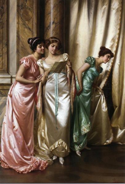 The Eavesdroppers by Vittorio Reggianini Oil Painting Reproductions