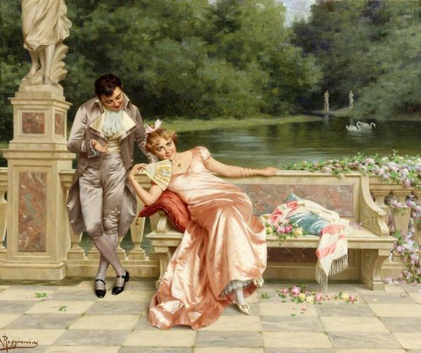 The Flirtation by Vittorio Reggianini
