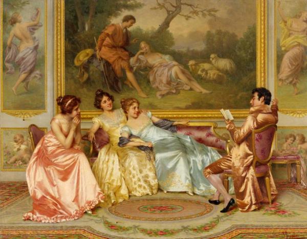 The Storyteller by Vittorio Reggianini Oil Painting Reproductions