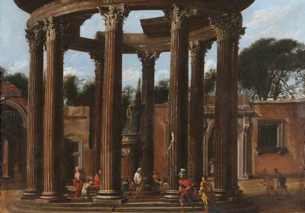 A Ruined Temple With A Sacrificial Scene by Viviano Codazzi Oil Painting Reproductions