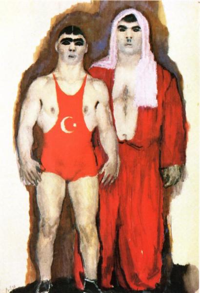 Turkish Wrestlers by Vladimir Lebedev
