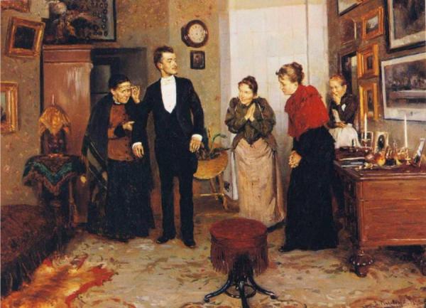 His First Suit by Vladimir Yegorovich Makovsky