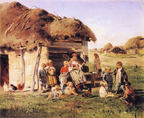 The Village Children by Vladimir Yegorovich Makovsky