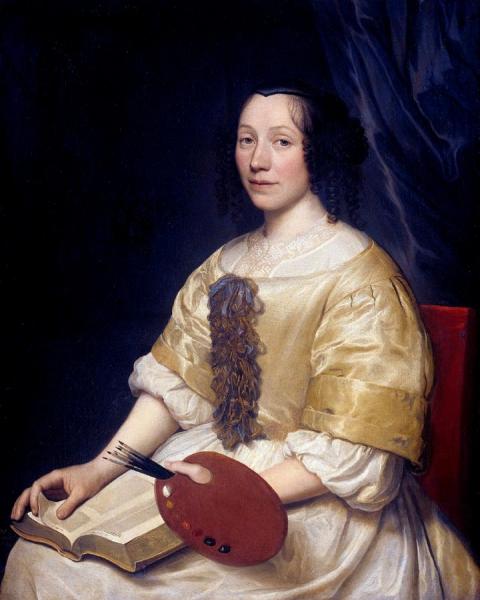 Portrait Of Maria Van Oosterwijck (1630-1693) by Wallerant Vaillant