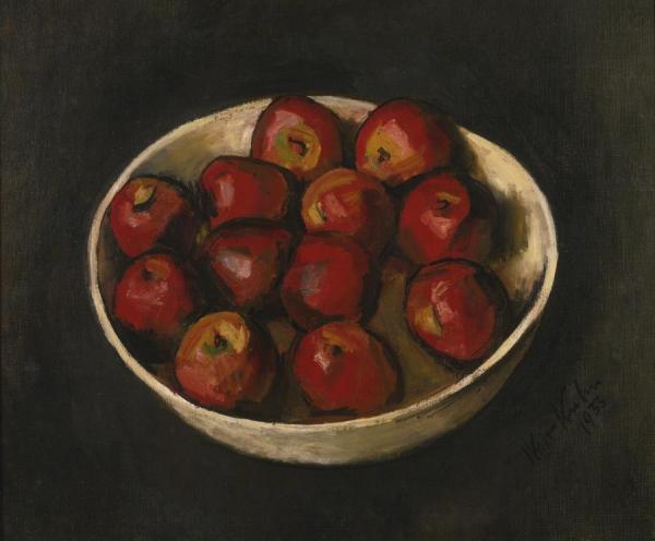 Red Apples In Wood Bowl by Walt Kuhn Oil Painting Reproductions