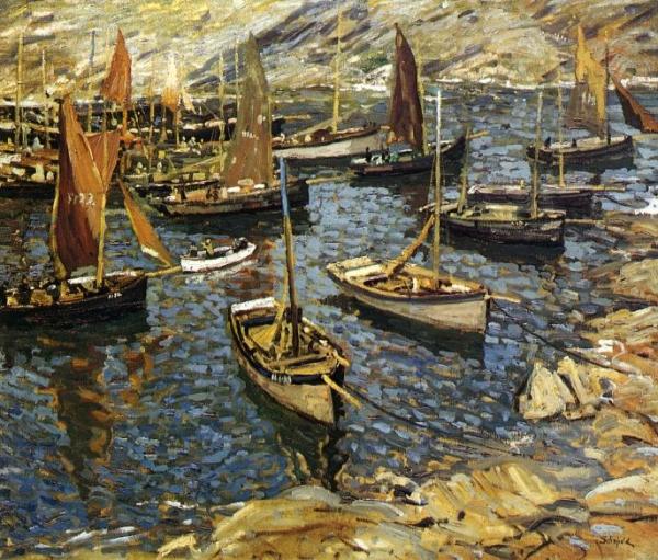 Walter Elmer Schofield The Outer Harbor, Polperro