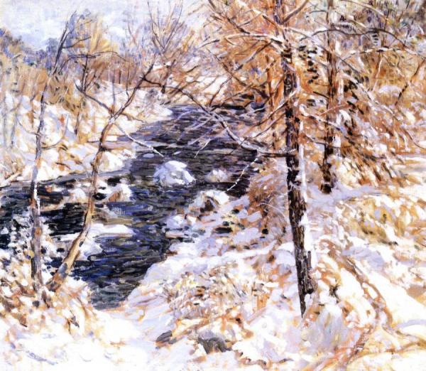Winter Stream by Walter Elmer Schofield Oil Painting Reproductions