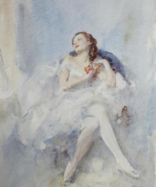 A Seated Ballerina by Walter Ernest Webster