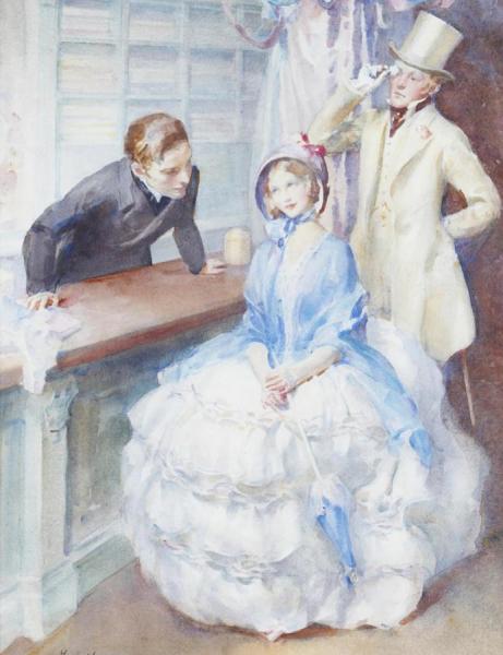 At The Haberdashers by Walter Ernest Webster Oil Painting Reproductions