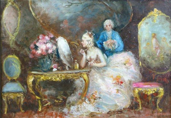 Boudoir Scene With Rae Dorian, The Actress And Model by Walter Ernest Webster