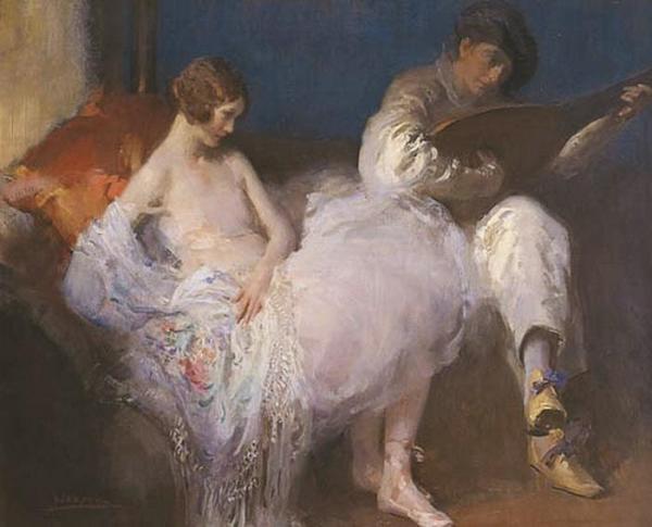 The Lute Player by Walter Ernest Webster Oil Painting Reproductions