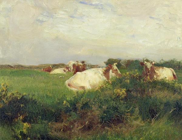 Cows In A Field by Walter Frederick Osborne
