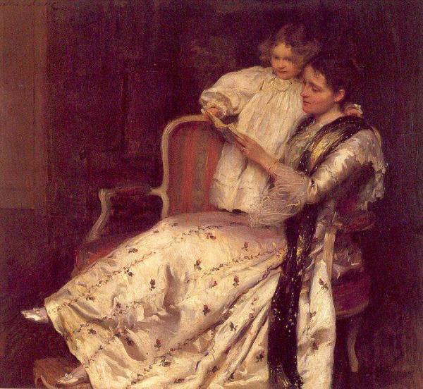 Mrs. Noel Guinness And Her Daughter Margaret by Walter Frederick Osborne