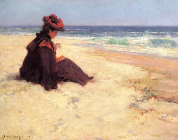 Reading At The Beach by Walter Granville-smith