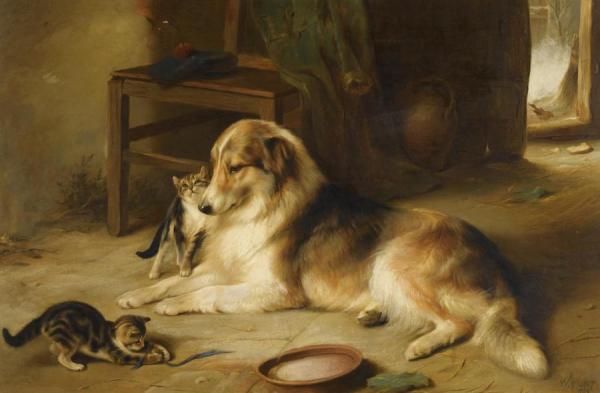 The Highland Hearth by Walter Hunt Oil Painting Reproductions