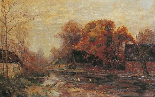 Autumn In The Spree Forest by Walter Moras Oil Painting Reproductions