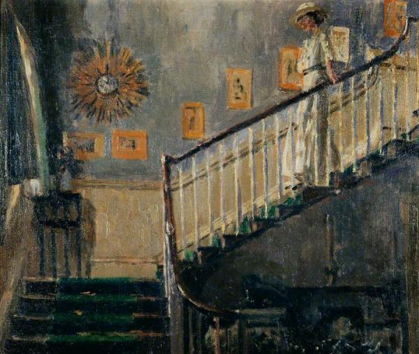 Ethel Sands Descending The Staircase At Newington by Walter Richard Sickert