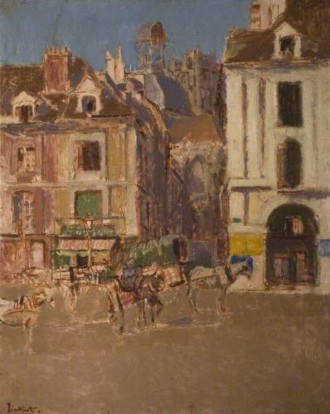 La Rue Notre Dame And The Quai Duquesne, Dieppe by Walter Richard Sickert