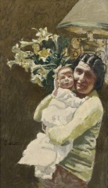 Mrs Van Beuren And Child by Walter Richard Sickert
