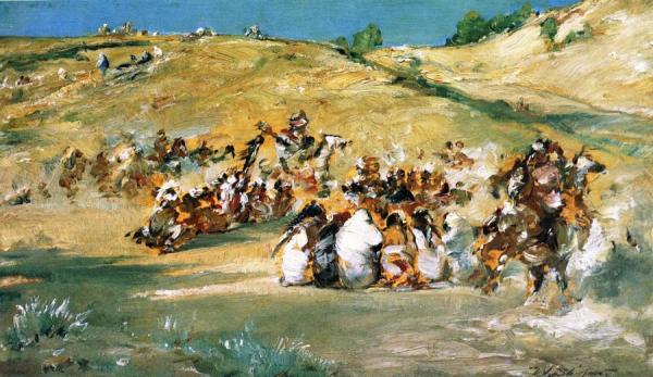 Omaha Dance, Northern Cheyennes, Tongue River Agency by Walter Shirlaw