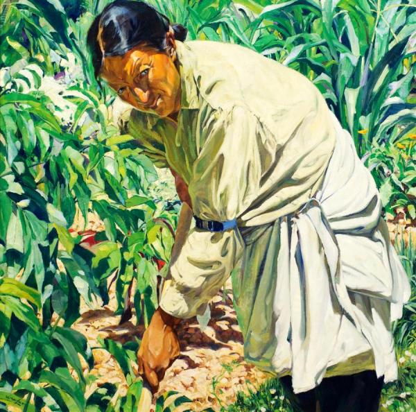 In The Garden by Walter Ufer