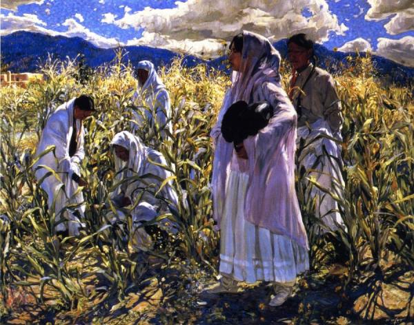 Indian Corn - Taos by Walter Ufer