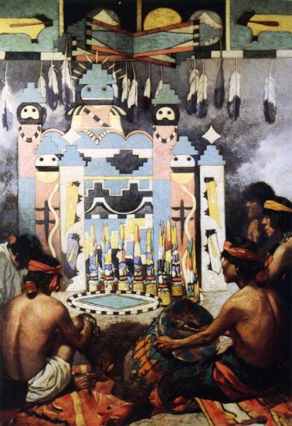 Indian Ceremony by Warren E. Rollins