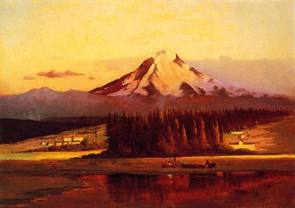 Mt. Rainier - Sunset by Warren E. Rollins Oil Painting Reproductions