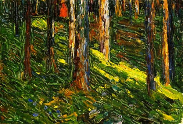 Forest Landscape With Red Figure by Wassily Kandinsky