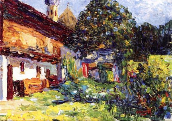 Kochel - Farmhouse With Church by Wassily Kandinsky
