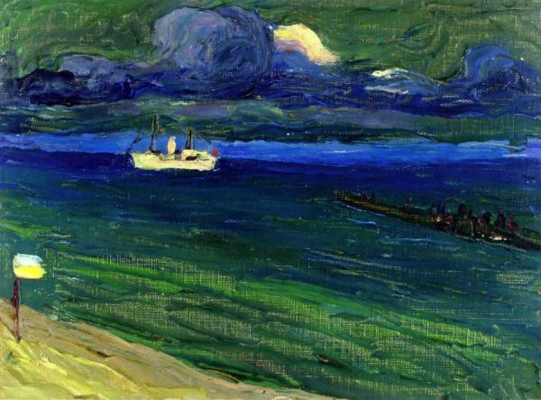 Seascape With Steamer by Wassily Kandinsky