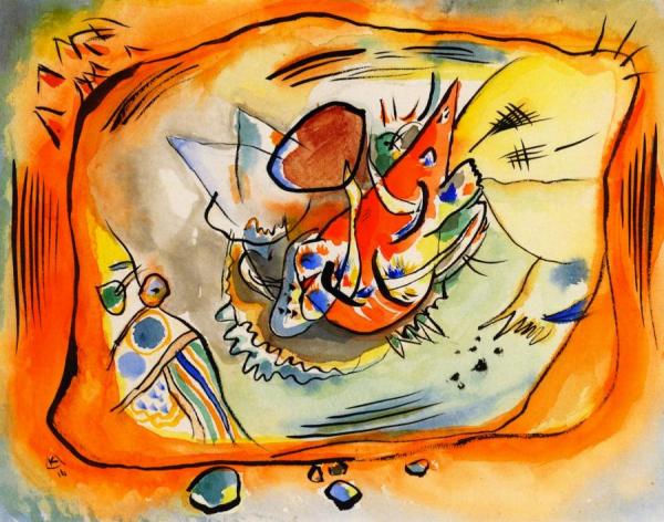 Wassily Kandinsky Sketch For A Painting With Orange Border