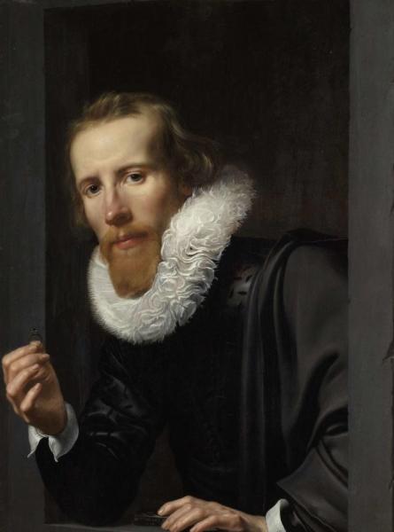 Portrait Of A Man With Ring And Touchstone by Werner Jacobsz. Van Den Valckert
