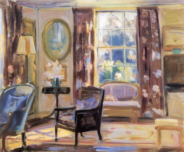 Drawing Room At Stratford Tony, England by Wilfred Gabriel De Glehn