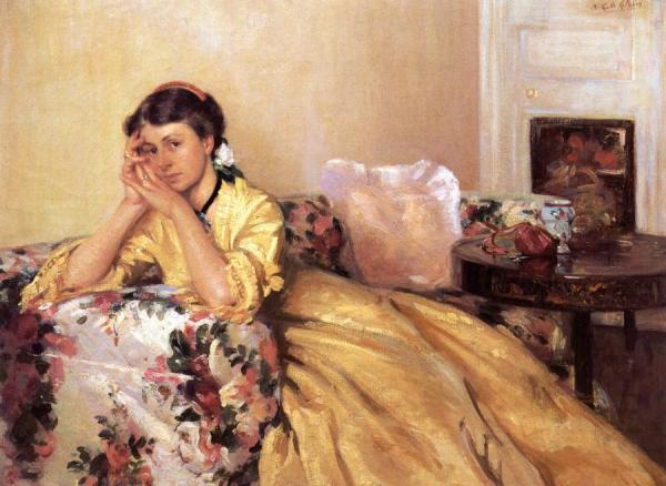 Jane De Glehn At Cheyne Walk, London, England by Wilfred Gabriel De Glehn