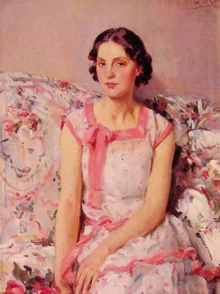 Portrait Of Clare Collins by Wilfred Gabriel De Glehn