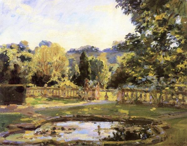 Shadows In The Garden At Heale, England by Wilfred Gabriel De Glehn