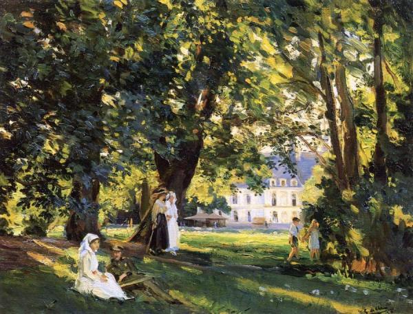 The English Hospital At Arc En Barrois, France by Wilfred Gabriel De Glehn