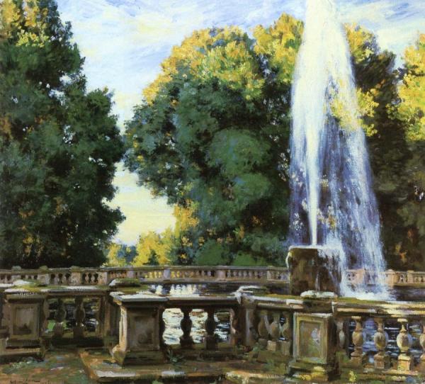 The Fountain, Villa Torlonia, Italy by Wilfred Gabriel De Glehn