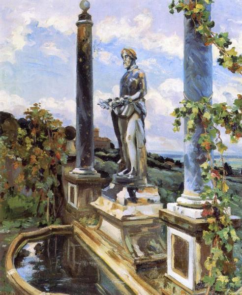 The Statue Of Vertumnusat Frascati, Italy by Wilfred Gabriel De Glehn Oil Painting Reproductions