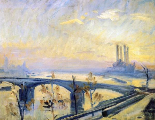 The Thames At Chelsea, England by Wilfred Gabriel De Glehn