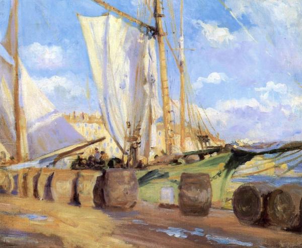 Unloading Wine - St. Tropez, France by Wilfred Gabriel De Glehn