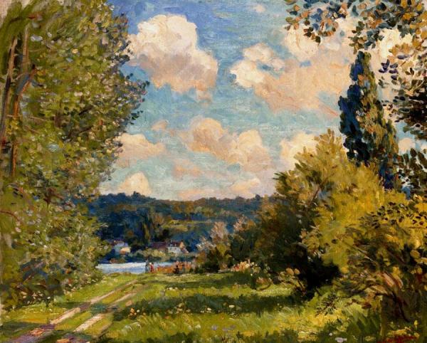 Vieux Port Sur La Seine, Normandy by Wilfred Gabriel De Glehn