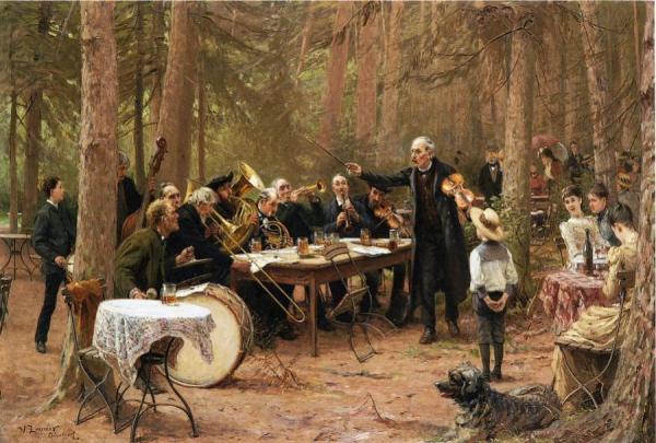 The Orchestra, Biergarten by Wilhelm Carl August Zimmer