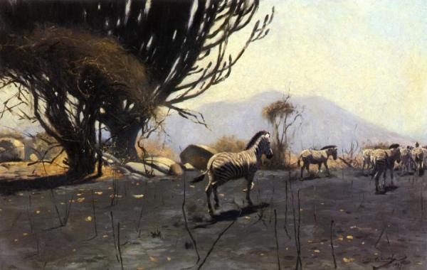 A Herd Of Zebras by Wilhelm Kuhnert