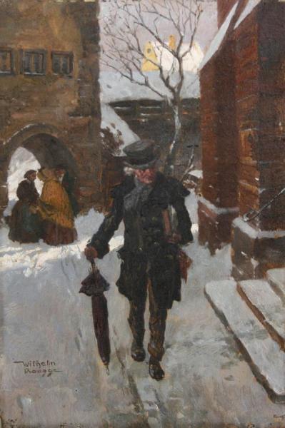 A Walk In The Snow by Wilhelm Roegge Oil Painting Reproductions