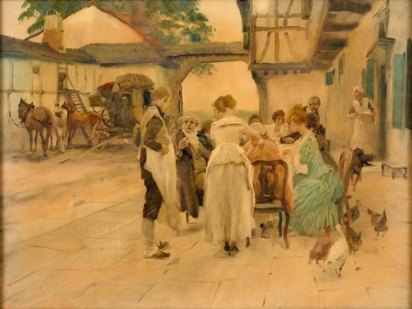 The Inn On The Rhine by Wilhelm Schreuer Oil Painting Reproductions