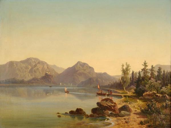 Summer Landscape With Lake by Wilhelm Theodor Nocken